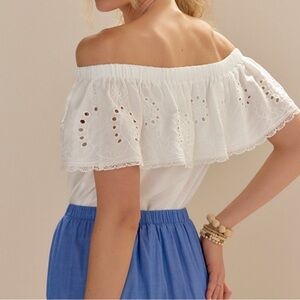 Miami White Bodysuit with Ruffled Trim